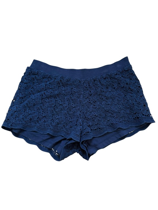 Lilly Pulitzer Pants - Lilly Pulitzer Crochet Lace Overlay Shorts Size Small Navy Blue Pull On Cotton